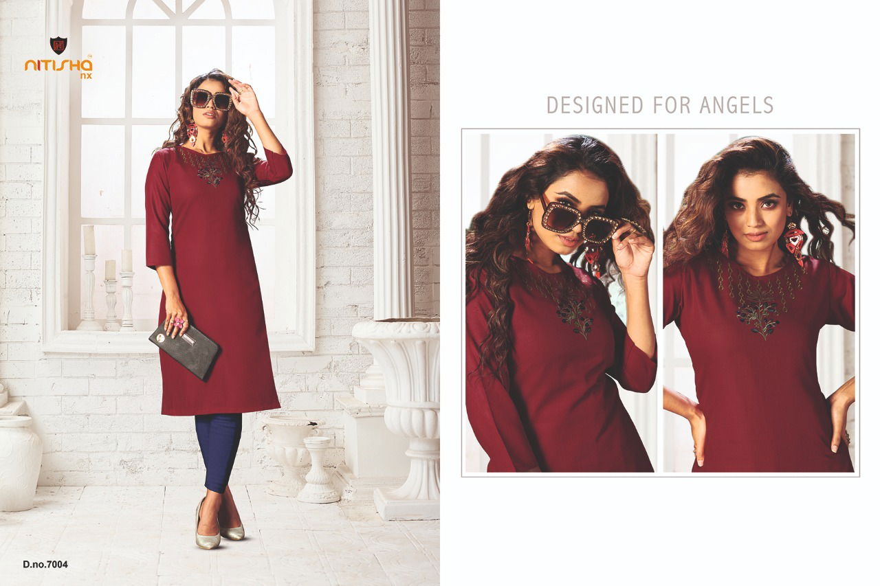 Nitisha Nx Viva 7 Fancy Regular Wear Soft Cotton Embroidery Kurti Collection